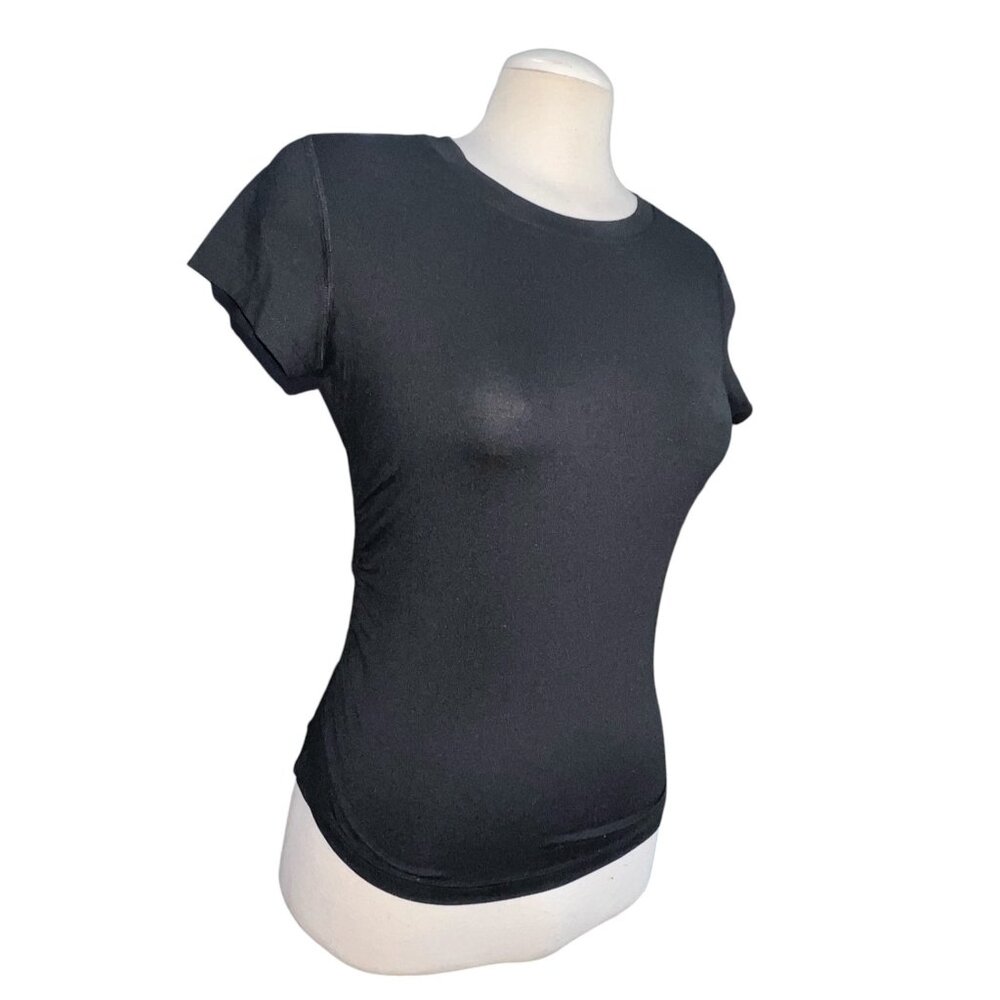 Champion Crewneck Short Sleeve Ruched Side Active Compression Top Sz Small Women - Picture 4 of 11